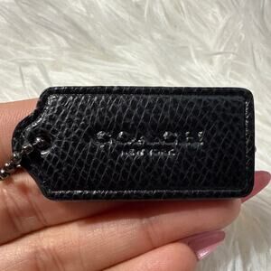 2" COACH Floral Black Fob Bag Charm Hang tag Hangtag